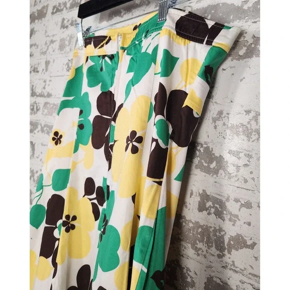 B. Smart Dress 12 Floral Print Strapless A-Line Knee Length Green Yellow Brown‎ - Picture 4 of 14